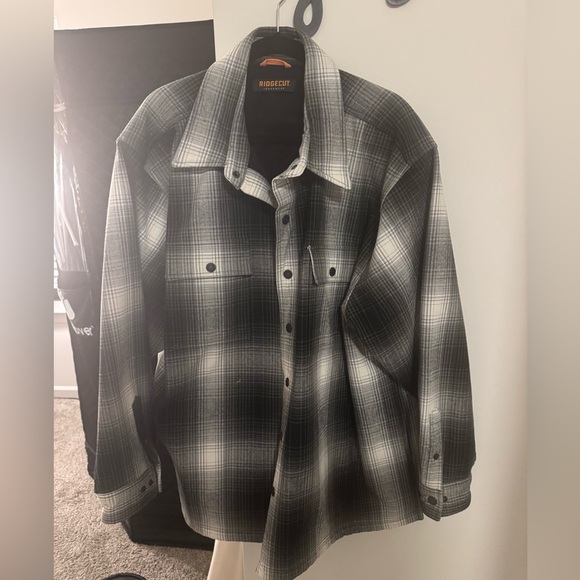 Flannel Button up Fleece Jacket - Picture 1 of 3